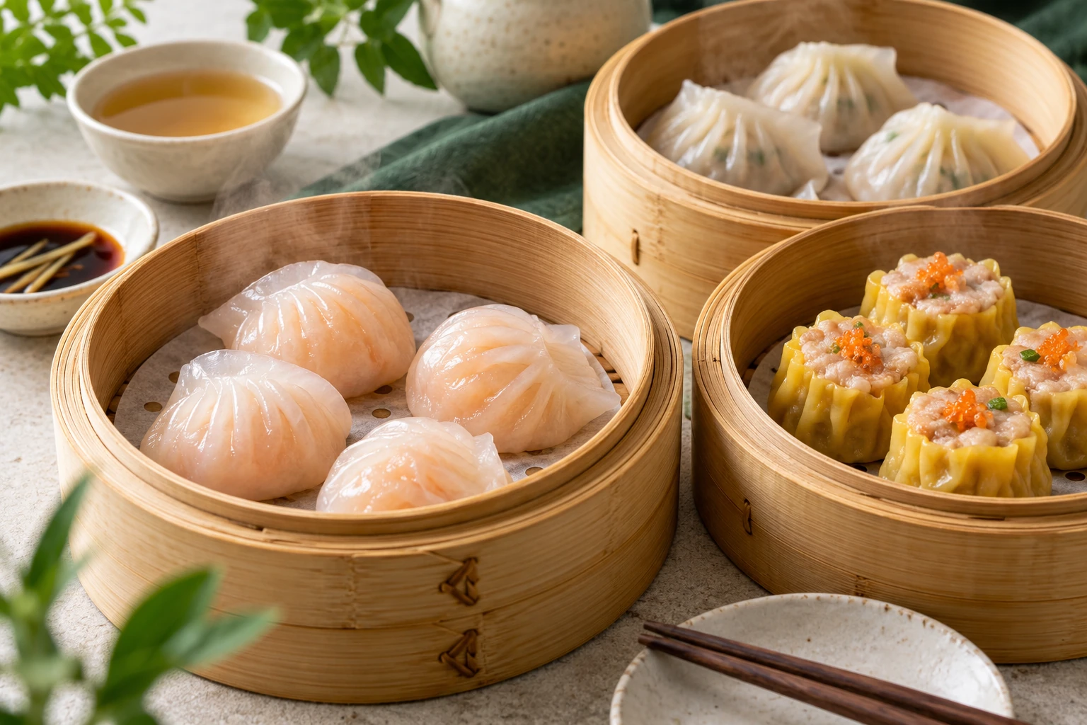Fotografia concettuale relativa a Dim sum e cucina cantonese