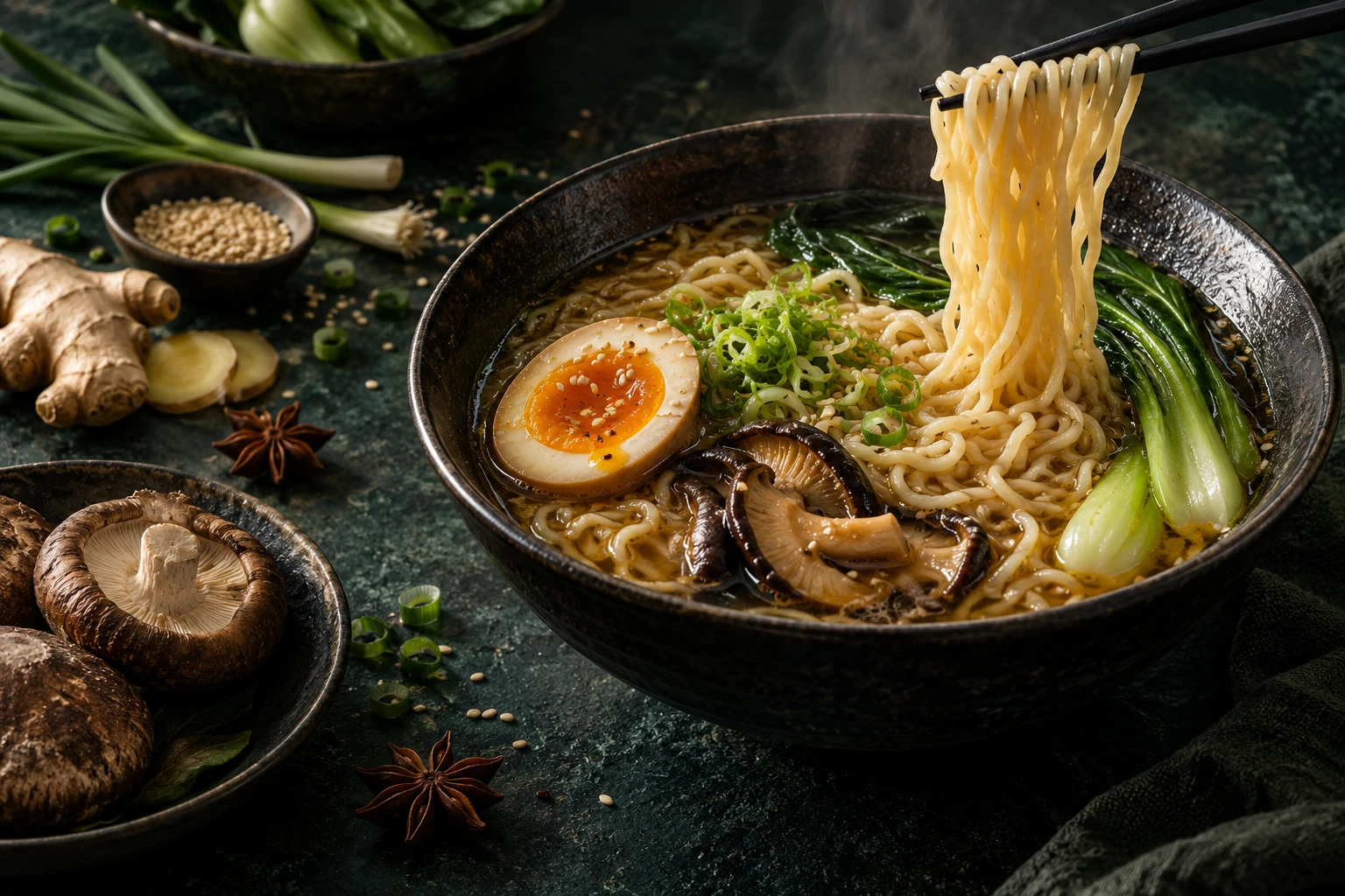 Fotografia concettuale di un piatto asiatico