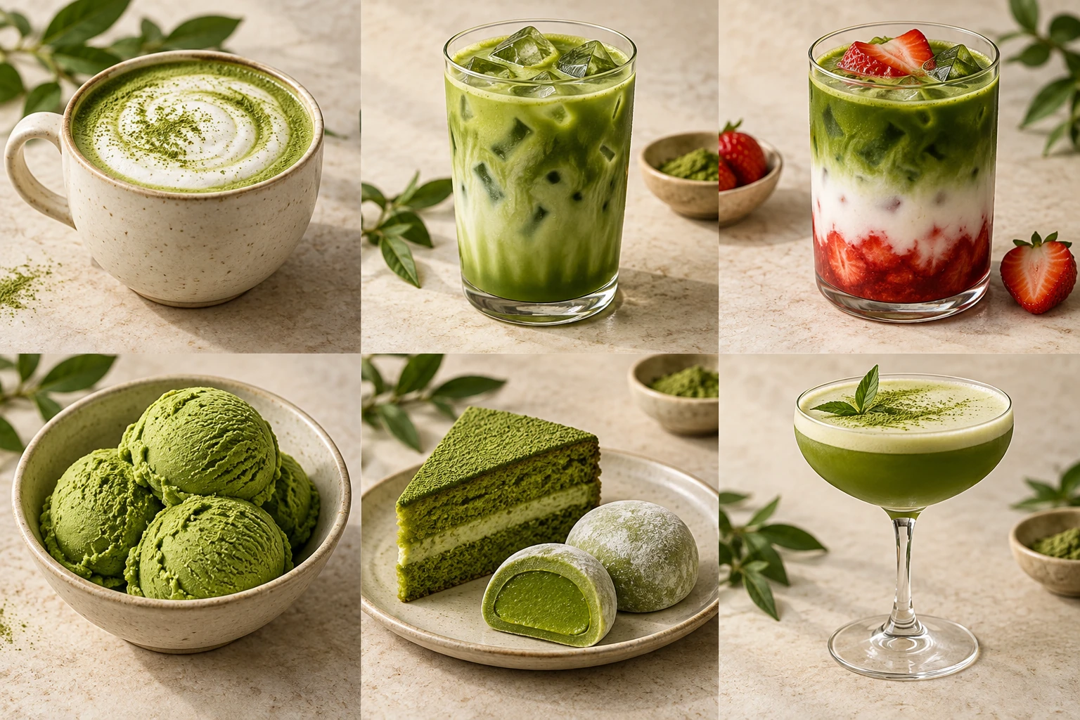Fotografia concettuale di matcha latte