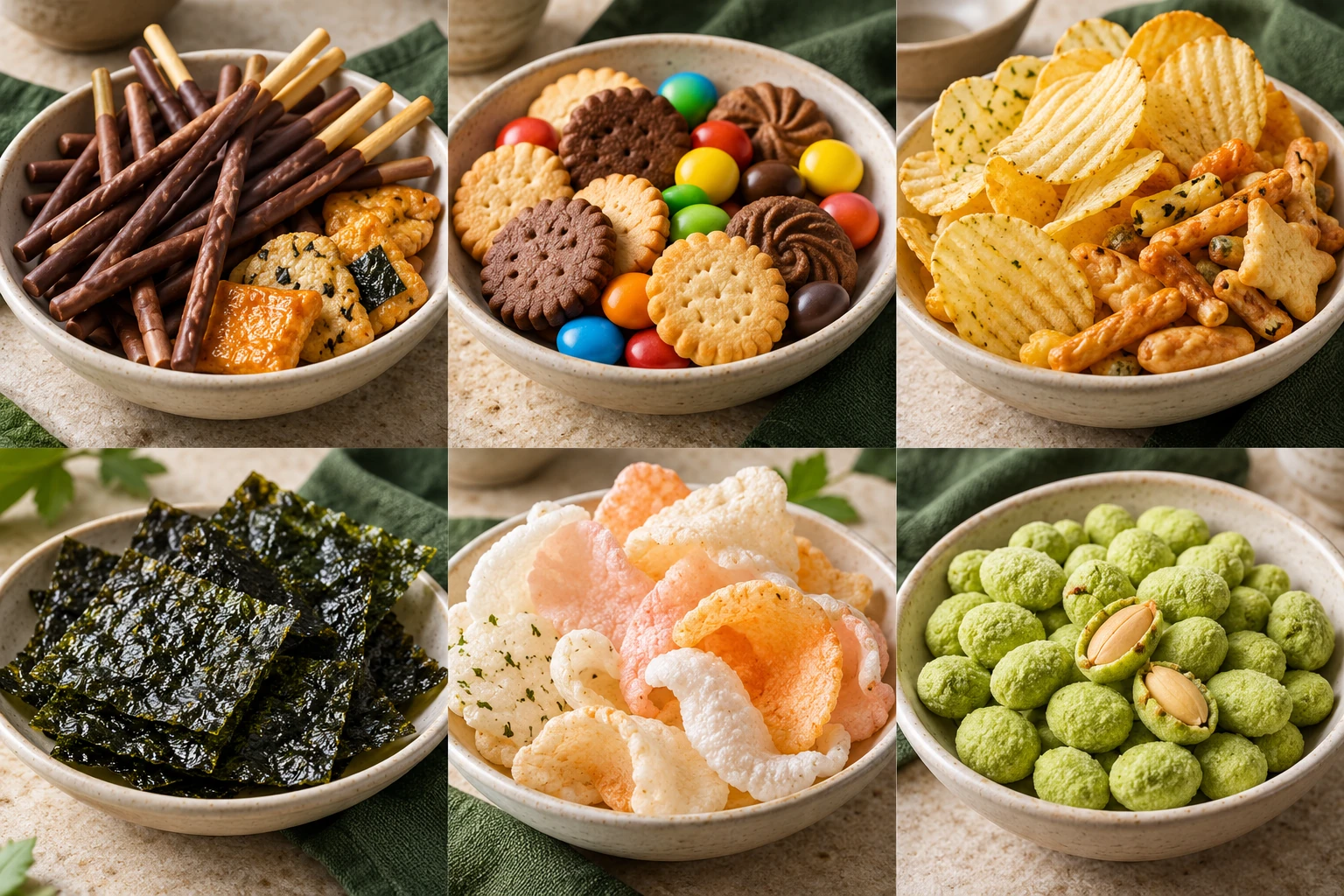 Fotografia concettuale di Snack giapponesi